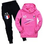 Survtement de football france 2 toiles pour garon - rose - manches longues