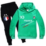 Survtement de football france 2 toiles pour garon - vert - tailles 100  170 - sans manche