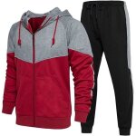 Survêtement homme - ensemble deux pièces - sweat À capuche et pantalon jogging sport casual - rouge Survêtement homme - ensemble deux pièces - sweat À capuche et pantalon jogging sport casual - rouge