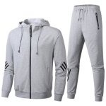 Survtement homme ensemble veste sweat capuche et pantalon sport jogging coton taille elastique confortable ...