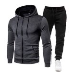 Surv�tement homme - gris - ensemble jogging veste capuche homme 2 pi�ces sweat shirt et pantalon