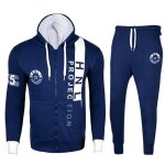 Survtement homme indigo blanc hnl imprim encapuchonn toison zipp haut & jogging bas - manches longues ...