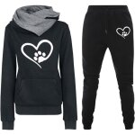 Surv�tement jogging femme - chic & �l�gant - pantalon et sweat � capuche - grande taille - noir - fitness ...
