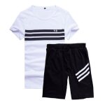 (survtement) t - shirt et shorts de sport pour homme - marque de luxe - fitness respirant - blanc