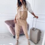 Surv�tement de sport pour femmes - marron - manches longues - respirant - fitness - indoor