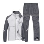 Survêtement de sport pour hommes - gris - manches longues - fitness - running - respirant Survêtement de sport pour hommes - gris - manches longues - fitness - running - respirant