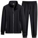 Survtement de sport jogging homme - noir - manches longues - running