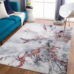 Livabliss tapis de salon à poils courts doux abstrait moderne emma 160x220cm gris / rouge Livabliss tapis de salon à poils courts doux abstrait moderne emma 160x220cm gris / rouge