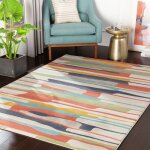 Livabliss tapis de salon � poils courts doux scandinave moderne anais 160x220cm multicolore / orange