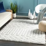 Livabliss tapis de salon à poils longs doux shaggy bohème nour 160x220cm blanc / gris Livabliss tapis de salon à poils longs doux shaggy bohème nour 160x220cm blanc / gris