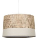 Suspension bi - mati�re tissu beige et rotin