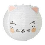 Suspension boule japonaise chat rose d35