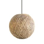 Suspension en corde de papier naturel mistra forme boule