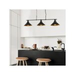 Lustre industriel en métal - 3 abat - jours - l. 108 x h. 55 cm - noir - sivani Lustre industriel en métal - 3 abat - jours - l. 108 x h. 55 cm - noir - sivani