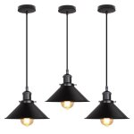 Uni 3pcs r�tro lustre suspension industrielle e27 26cm lampe abat - jour metal luminaire restaurant caf� ...