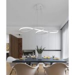 Suspension led lampe pour plafond haut blanc lustre note de musique original salle  manger eclairage ...