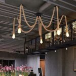Suspension luminaire induistrielle lampe rglable lampe lustresuspensions en corde de chanvre cratif ...