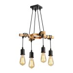Suspension luminaire industrielle - delipop - lustre salon en bois - vintage noir - e27 non incluses Suspension luminaire industrielle - delipop - lustre salon en bois - vintage noir - e27 non incluses