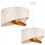 Suspension luminaire lustre light - home - modle milan - moderne abat jour plafond - en metal - beige ...