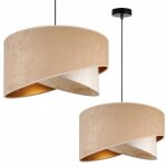 Suspension luminaire lustre light - home - modle milan - moderne abat jour plafond - en metal - beige ...