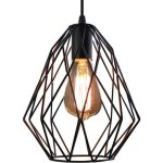 Suspensions lustre luminaire plafonnier industrielle en mtal noir cage fer lustre pour salon chambre ...