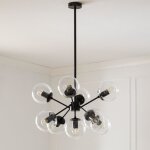 Suspension m�tal et verre wassily 9 spots noir