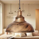 Suspensions plafonnier en m�tal luminaire industrielle e27 lustre style nordique r�tro abat - jour bronze ...