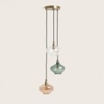Suspension mtal et verre 3 spots blas multicolore