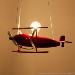 Suspension - tosel - avion - style urbain - h74cm - culot e27 - led 7w