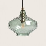 Suspension verre blas vert olive