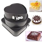 Swarey 3 set antiadhésif springform moule à gâteau moule avec fond rond amovible coeur forme carrée Swarey 3 set antiadhésif springform moule à gâteau moule avec fond rond amovible coeur forme carrée