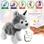 Swarey lectronique chien robot jouet peluche interactive capteur son touche aboiement marche cadeau ...