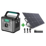 Swarey gnrateur solaire portable 518wh avec panneau solaire pliable 100w kit dnergie de rserve de ...