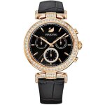 Swarovski era journey femme 38mm bracelet cuir noir quartz montre 5295320 Swarovski era journey femme 38mm bracelet cuir noir quartz montre 5295320