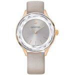 Swarovski octea nova femme 36mm bracelet cuir gris quartz montre 5295326