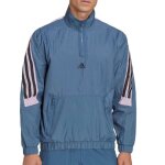 Sweat 1 / 2 zip bleu homme adidas stripes