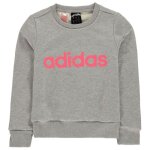 Sweat adidas logo junior filles - gris / rose - manches longues - col arrondi