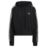 Sweat adidas originals adicolor classics satin tape cropped - noir - femme - manches longues Sweat adidas originals adicolor classics satin tape cropped - noir - femme - manches longues