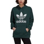 Sweat adidas trefoil capuche vert pour femme
