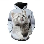 Sweat à capuche 3d pour homme et femme - blanc - xs - matériau polyester de haute qualité Sweat à capuche 3d pour homme et femme - blanc - xs - matériau polyester de haute qualité