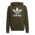 Sweat � capuche - adidas originals - trefoil hoodie - kaki - manches longues - poche kangourou