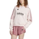 Sweat  capuche - adidas - tiro cut 3 - stripes - rose - manches longues - col capuche