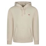 Sweat en coton beige uni avec une coupe droite et un col � capuche