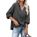 Sweat à capuche femme gris amzbarley - manches longues col v - confortable et tendance Sweat à capuche femme gris amzbarley - manches longues col v - confortable et tendance