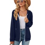 Sweat  capuche femme insfity - bleu marine - col capuche - manches longues