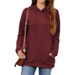 Sweat � capuche femme - insfity - mi - longue - bordeaux - automne printemps
