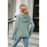 Sweat  capuche femme - insfity - vert - fermeture clair - manches longues