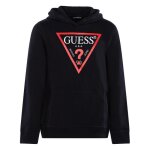 Sweat  capuche guess jeans pour garon en coton noir avec logo floqu