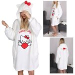 Sweat  capuche - hello kitty - blanc - doux - chaud - coupe oversize