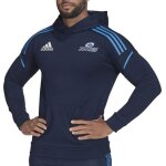Sweat  capuche homme adidas rugby blues - marine - manches longues - logo brod - 3 bandes sur les paules ...